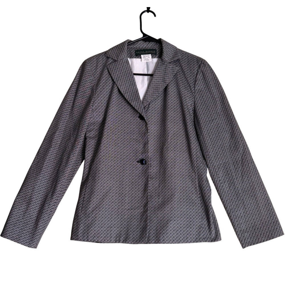 Harve‎ Benard Holtzman Women's Gray Textured Blazer Size 4 Career Jacket
